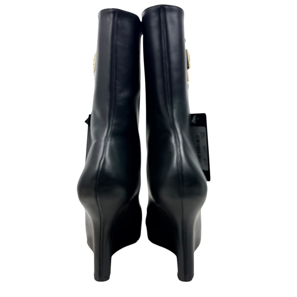 New Givenchy Shark Lock Wedge Platform Ankle Boots Black Size 41 - Picture 5 of 11